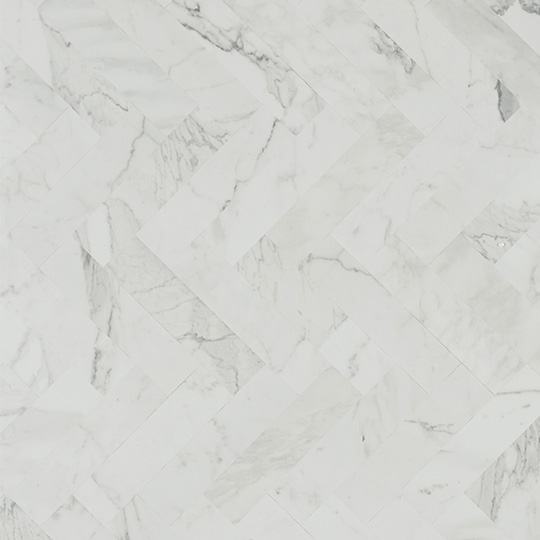 White Marble Herringbone