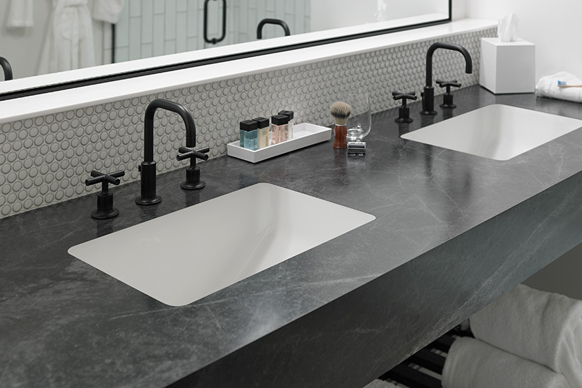 Bathroom vanity countertop 3476 Jet Sequoia 180fx