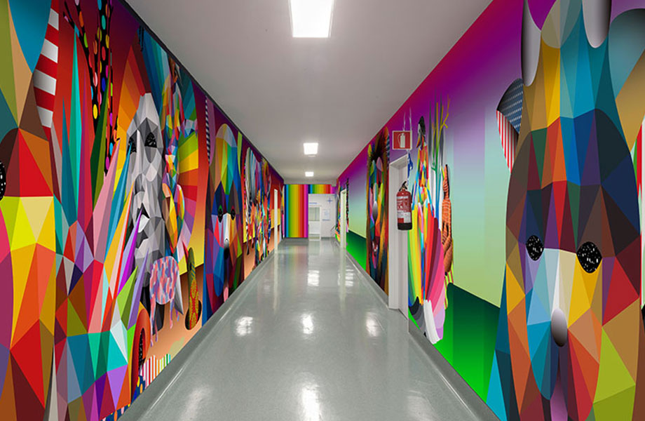 Street Artist Okuda San Miguel Leaves His Younique Mark On San Carlos Hospital Formica Group street artist okuda san miguel leaves