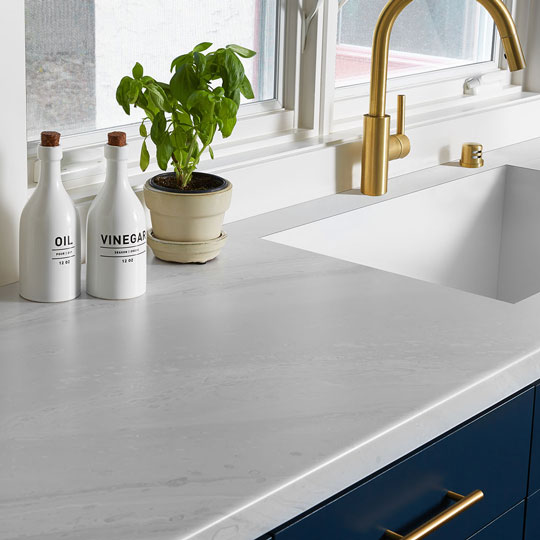 05014 White Painted Marble kitchen countertop