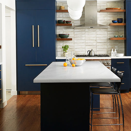 05014 White Painted Marble kitchen island