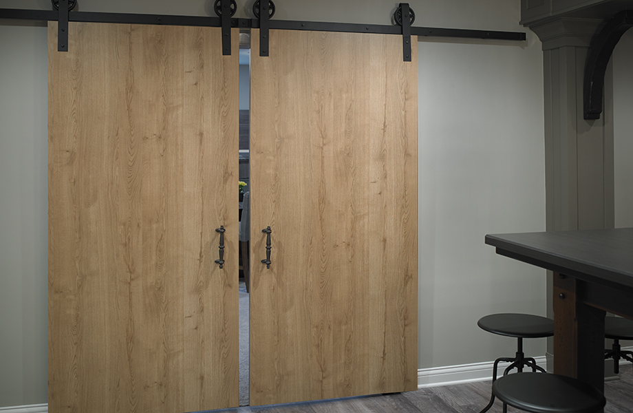 Woodgrain barn doors