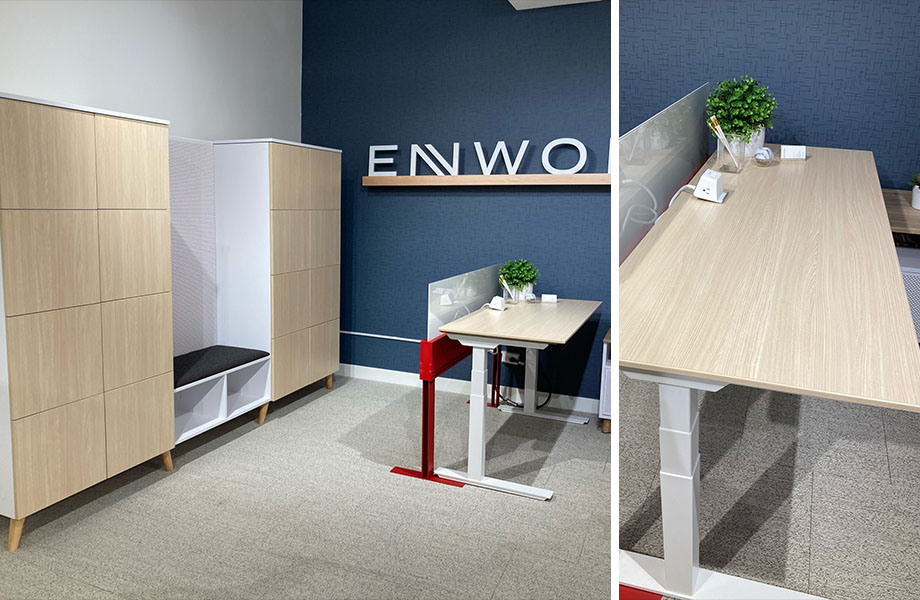Enwork was using a lot of Natural Ash laminate by Formica Group in this office furniture