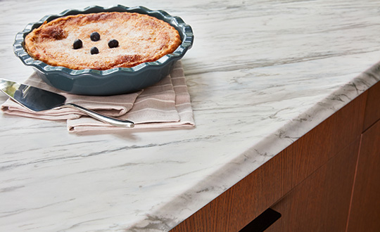 Formica laminate countertop with pie