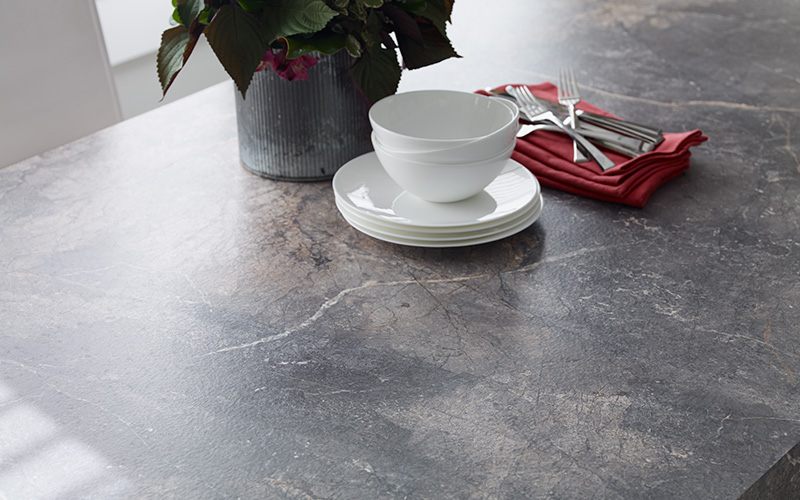 Table top with dishes and plant 7405 Istanbul Marble 180fx