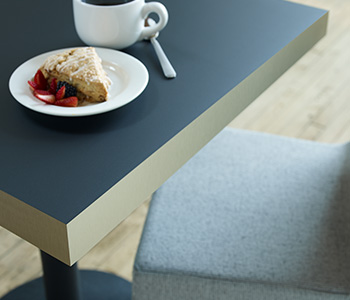 Restaurant table with scone 909 Black Formica Infiniti ColorCore2