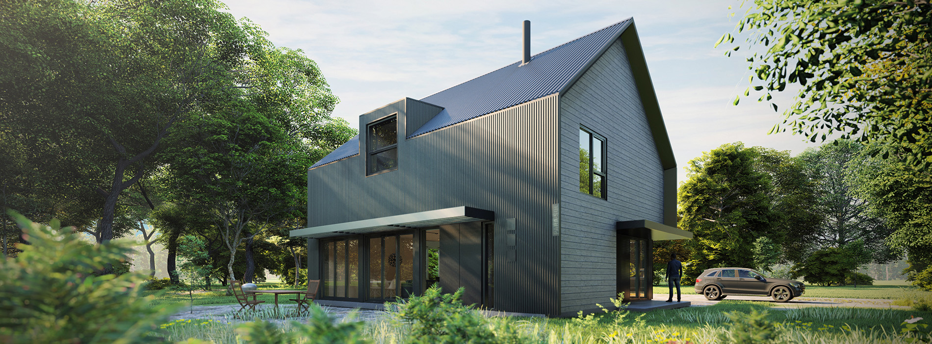 Formica Canada partners with Eco Home, Eco Home model kit, prefabricated architect designed ecologibal house, Eco Habitat S1600