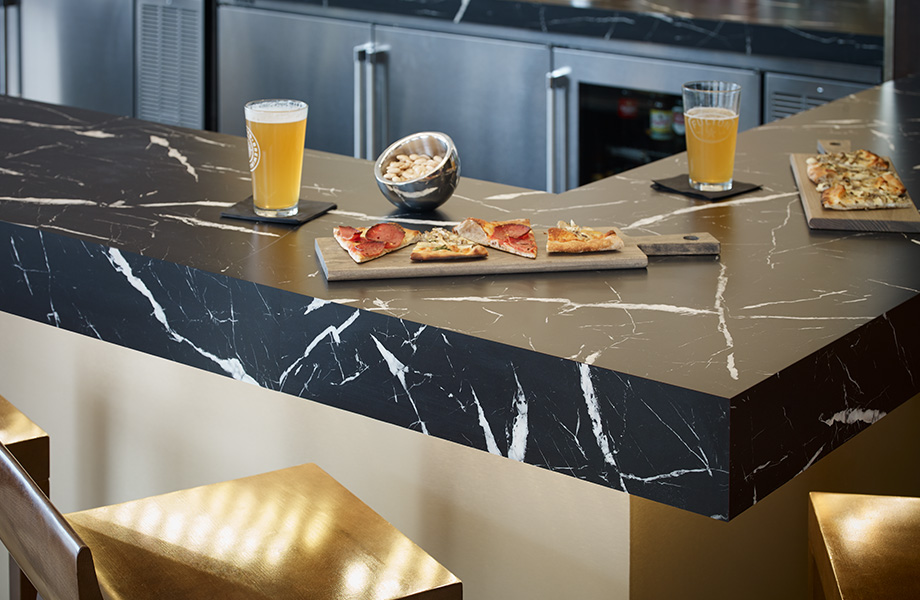 A classic rich black marble from Spain, Nero Marquina features prominent white veins that emulate a painter’s brushstroke. This premium stone has gained recognition worldwide due to its beauty and dramatic tension. Its luxurious appearance sets the stage perfectly for both modern and traditional settings.