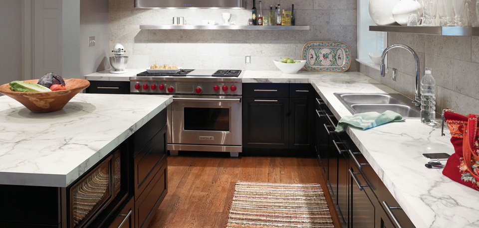 Update Your Dark Wood Cabinets With Formica Laminate Countertops