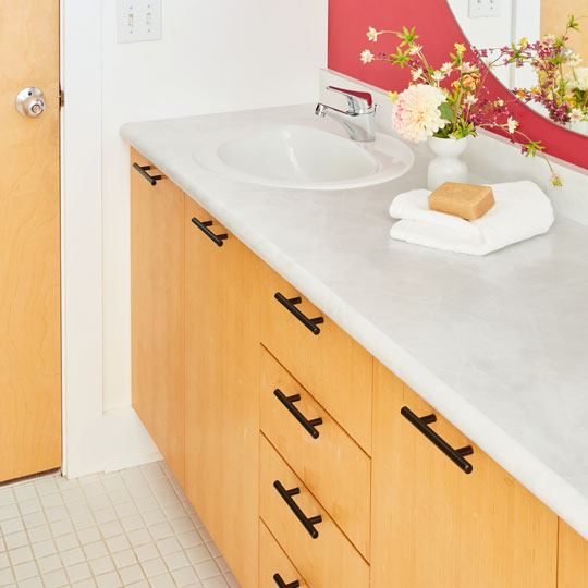 white alabaster bathroom vanity countertop