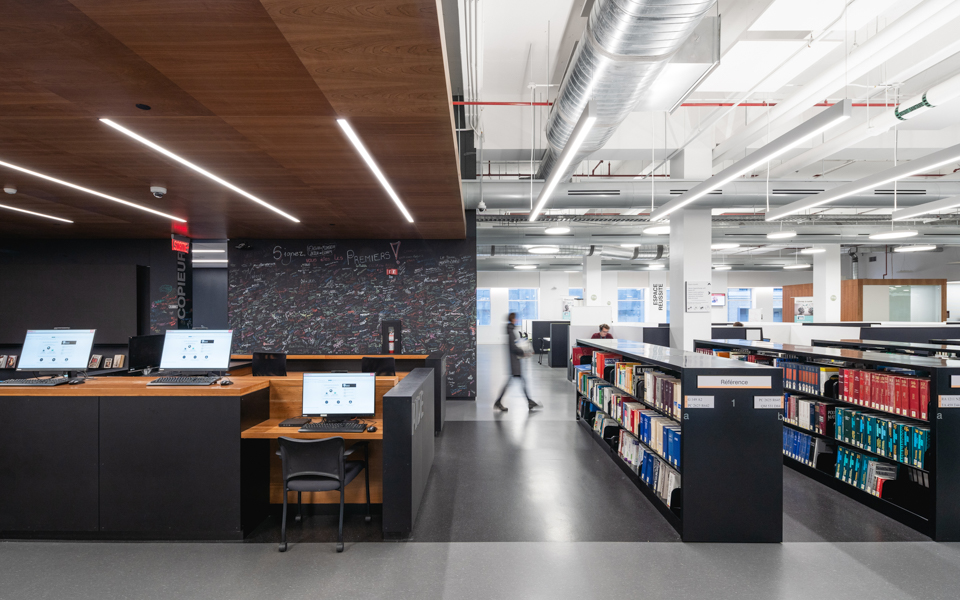 ETS library featuring Formica® Laminate, Formica Infiniti® and Formica® Writable Surfaces