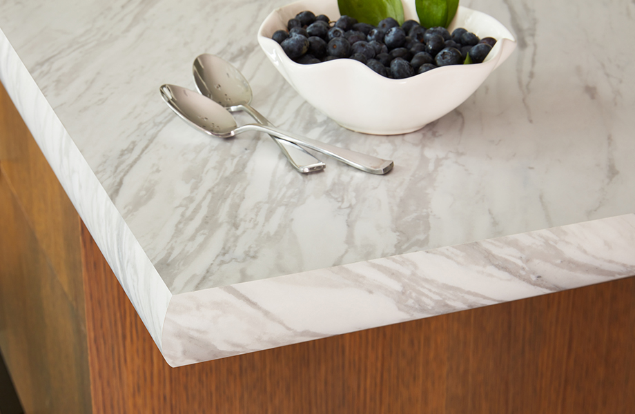 White Marble countertop with edge profile