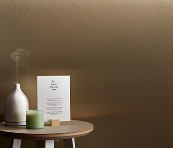 Formica DecoMetal Laminate M2042 Brasstoned Brushed Aluminum hospitality spa wall covering
