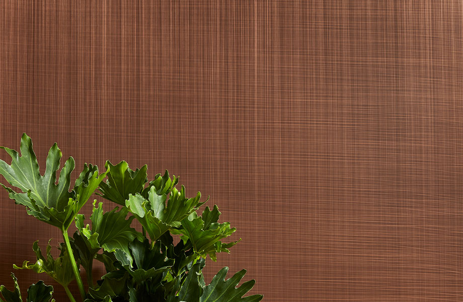 M5392 Copper Veil wall panel with plant