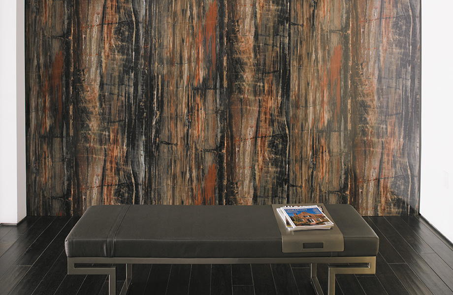 One of nature’s most stunning works of art, petrified wood represents both the strength and fragility imparted by the passage of time. These fossils display a variety of strong colors from the manganese, iron and copper found in the water or mud that encased them. The pattern is oriented in the rarer and more expensive tangential cut—meaning the petrified wood was found in a log and split lengthwise instead of the more familiar round segments with growth ring circles.