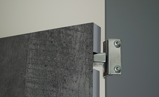 Restroom partitions 6416 Charred Formwood 928 Mouse ColorCore2 Compact