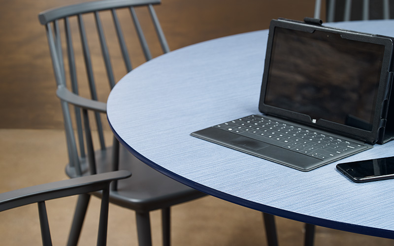 Table top with laptop 8814 Denim Twill ColorCore2 Compact