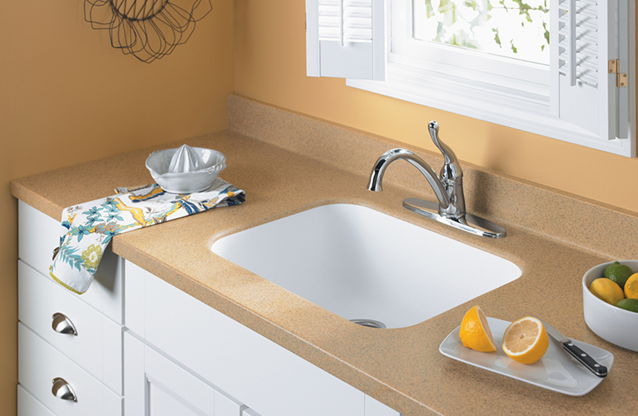 Kitchen sink with lemons K080 306 Ginger Root Mist Formica Solid Surfacing