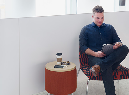 Man sitting and reading 949 White HardStop