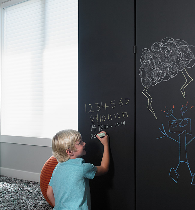 Chalkboard drawings with orange ball 3037 Black ChalkAble Writable Surfaces