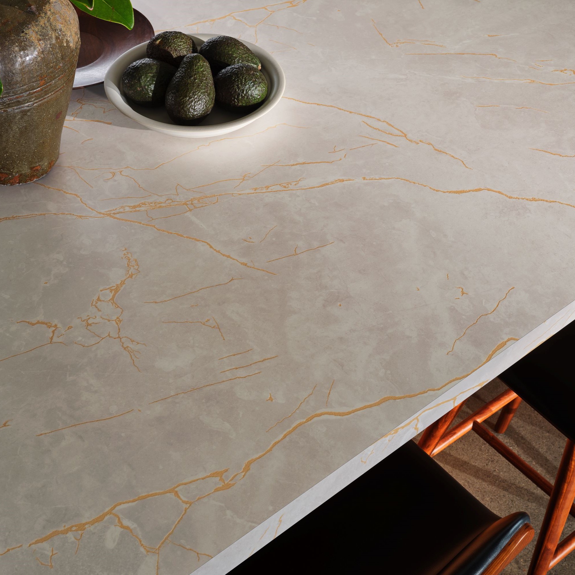 Gold Veined Taupe Marble