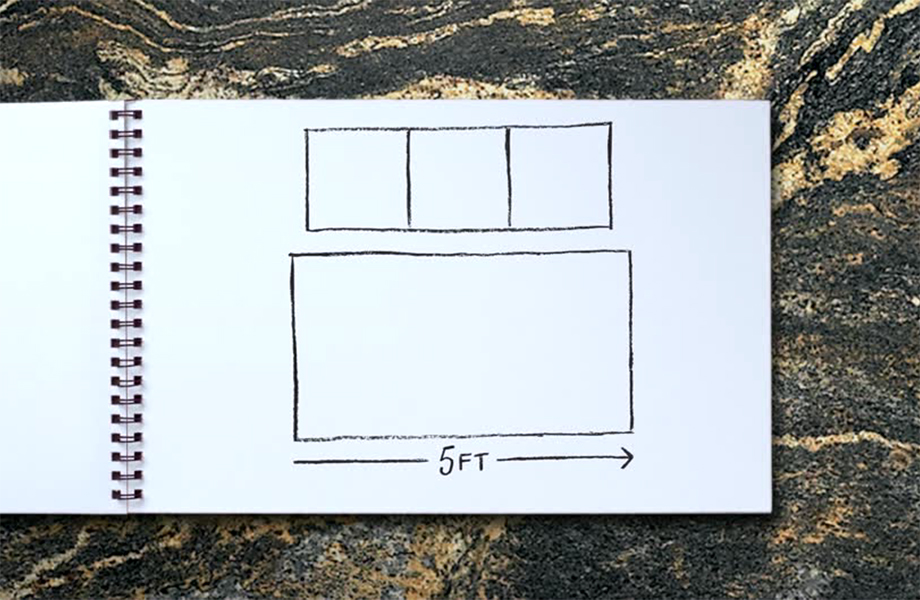 Diagram comparing full-scale 180fx laminate to smaller tiles 