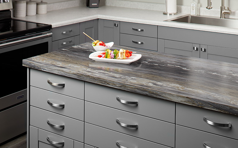 Kitchen island countertop with vegetables 6320 Black Fusion