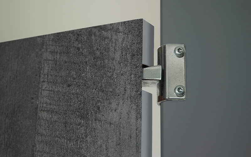 Restroom partitions 6416 Charred Formwood 928 Mouse ColorCore2 Compact