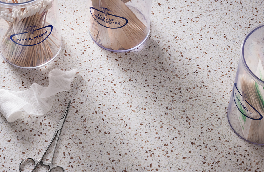 Doctors office supplies 742 Blanco Terrazzo Formica Solid Surfacing