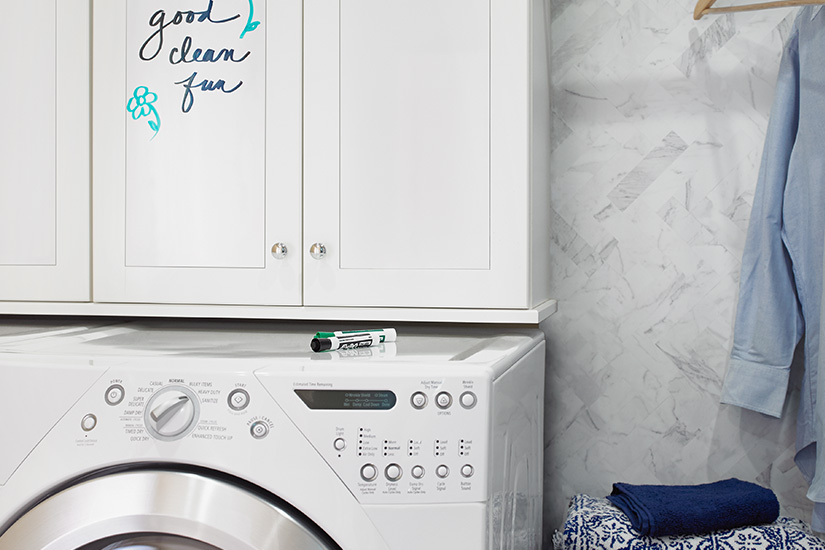 Laundry room dry erase cabinets 949 White Writable Surfaces