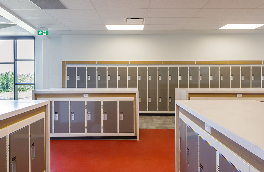 Dr. Anne Anderson High School Lockers with HardStop Panels