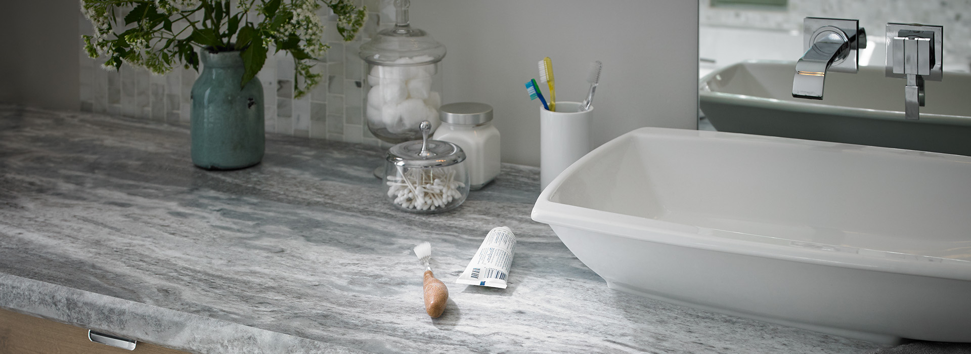 Bathroom counter vanity 9302 Fantasy Marble 180fx