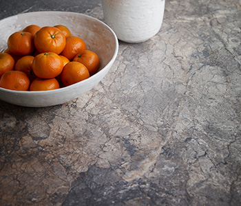 Oranges in a bowl on countertop 7405 Istanbul Marble 180fx