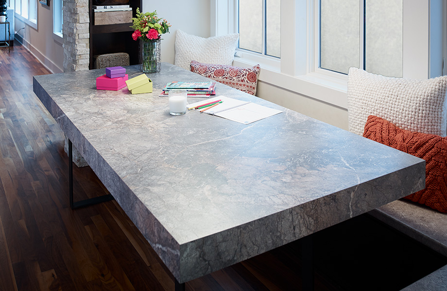 Kitchen table with colorful boxes 7405 Istanbul Marble 180fx
