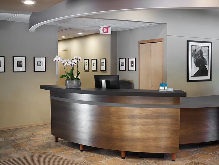 Reception desk M2025 Matte Bronze M8547 Oxibronze DecoMetal