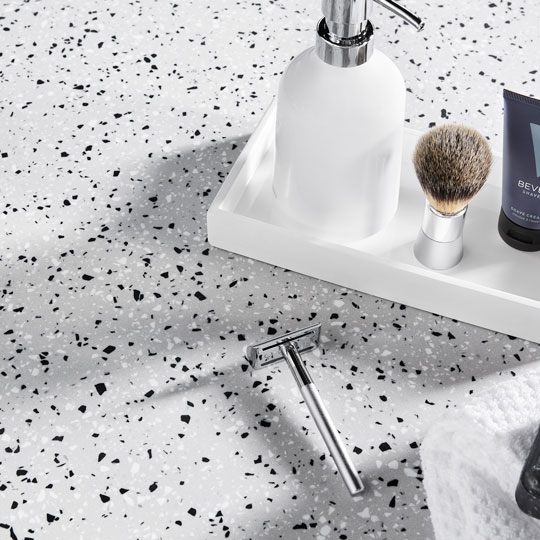 00410 Argento Terrazzo Matix bathroom countertop vanity