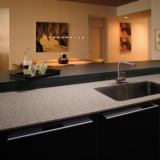 00772 Copper Quartz kitchen countertop