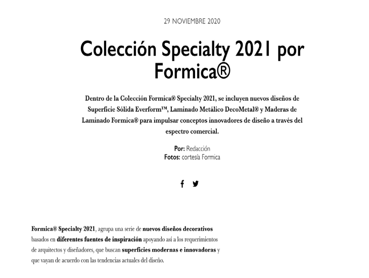 Nota Formica Specialty 2021- Glocal