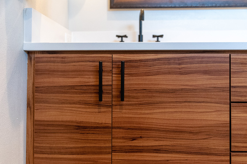 Oiled Olivewood MKE Residential Bathroom