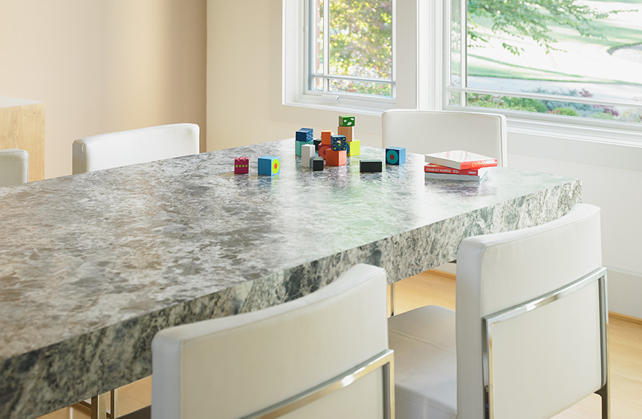 Kitchen table top with blocks 9304 Blue Flower Granite