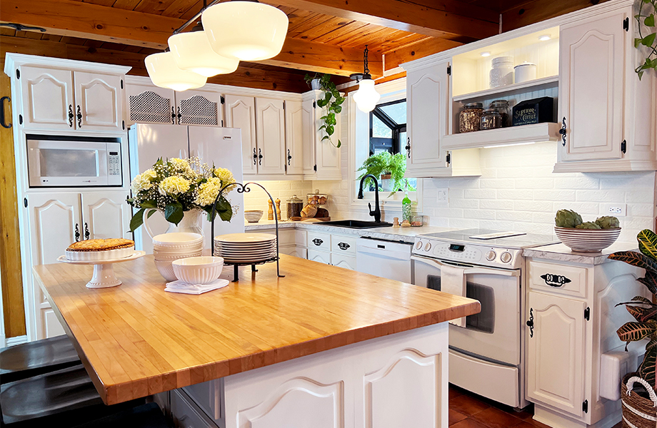 Kitchen with new countertops